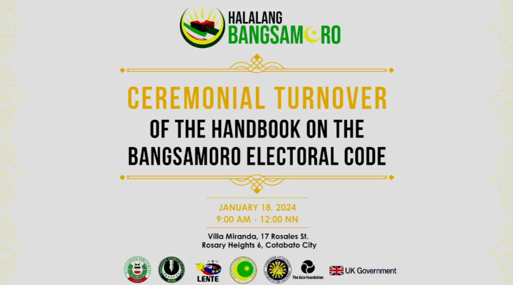 Turnover of the Handbook on the Bangsamoro Electoral Code